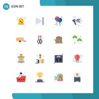 16 ícones criativos sinais e símbolos modernos de estratégia de fazendeiro bloon alto-falante marketing pacote editável de elementos de design de vetores criativos