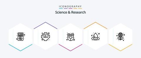 pacote de ícones de 25 linhas de ciência, incluindo ciência. globo. atração. Educação. líquido vetor