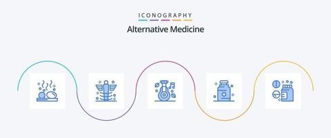 pacote de ícones de medicina alternativa azul 5, incluindo médico. saúde. médico. natureza. médico vetor