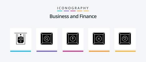 pacote de ícones de glifo 5 financeiro, incluindo . Envio. produtos. caixa. design de ícones criativos vetor