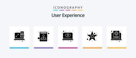 experiência do usuário glifo 5 pacote de ícones incluindo web. desenvolvimento. computador portátil. Estrela. forma. design de ícones criativos vetor