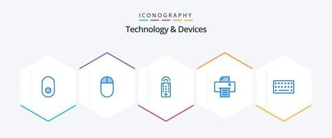 dispositivos 25 pacote de ícones azul, incluindo . dispositivo. . teclado vetor