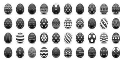 conjunto de ovos de páscoa com padrões abstratos vetor