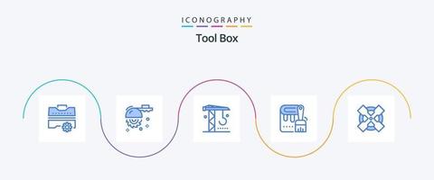 pacote de ícones azul 5 de ferramentas, incluindo ferramenta. pintura. construção. pintar. escovar vetor