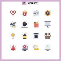 conjunto de 16 sinais de símbolos de ícones de interface do usuário modernos para cabo de comércio digital de mercado de mouse pacote editável de elementos de design de vetores criativos