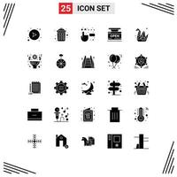 conjunto de 25 sinais de símbolos de ícones de interface do usuário modernos para hobbies online satisfação do cliente loja na web elementos de design de vetores editáveis