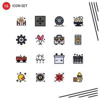 16 ícones criativos sinais e símbolos modernos de recursos interface humana hr guacamole elementos de design de vetores criativos editáveis