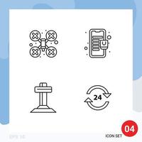 conceito de 4 linhas para sites móveis e aplicativos cam christian drone robot mobile easter editable vector design elements