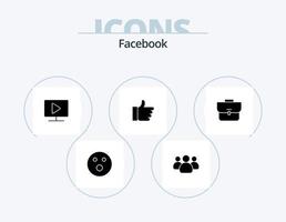 design de ícones do pacote de ícones de glifo do facebook 5. caso. Ame. monitor. voto. mão vetor