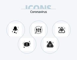 design de ícones do pacote de ícones de glifos de coronavírus 5. infecção. noivado. alerta. comunicação. saúde vetor