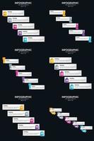 adicione um toque profissional à sua apresentação de negócios com seis infográficos vetoriais vetor