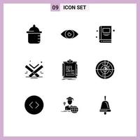 pacote de ícones vetoriais de estoque de 9 sinais e símbolos de linha para processo eid book islã elementos de design de vetores editáveis sagrados