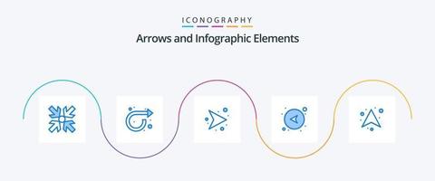 pacote de ícones de seta azul 5, incluindo para cima. flecha. direção. deixei. direção vetor