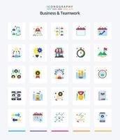 negócios criativos e trabalho em equipe 25 pacote de ícones planos, como negócios. pontos. o negócio. gráfico. escritório vetor