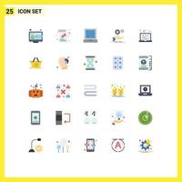 pacote de interface do usuário de 25 cores planas básicas de serviços de layout, elementos de design de vetores editáveis à mão