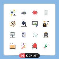 conjunto de 16 sinais de símbolos de ícones de interface do usuário modernos para código de site montanha natureza clematis pacote editável de elementos de design de vetores criativos