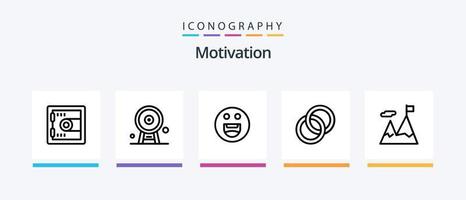 pacote de ícones da linha 5 de motivação, incluindo roda. barco. filme. motivação. texto. design de ícones criativos vetor