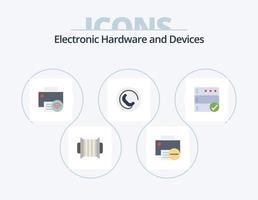 design de ícone do pacote de ícones planos de dispositivos 5. . . impressora. servidor. cópia de segurança vetor