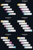 pacote de infográficos vector 6 para apresentações de negócios profissionais