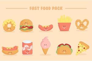 pacote de ilustração de fast food vetor