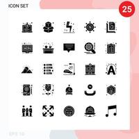 conjunto de 25 sinais de símbolos de ícones de interface do usuário modernos para elementos de design de vetores editáveis de negócios globais de carga moderna