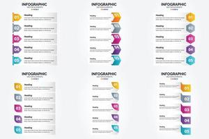 conjunto de design plano de infográficos de ilustração vetorial para folheto publicitário e revista vetor