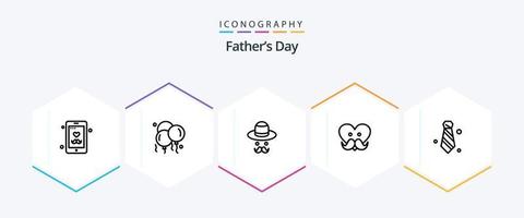 pacote de ícones de linha do dia dos pais 25, incluindo código de vestimenta. Ame. avatar. Dia dos Pais. Papai vetor