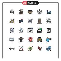 25 ícones criativos, sinais modernos e símbolos de reunião de sinal, discussão de comida, empresário, elementos de design de vetores editáveis