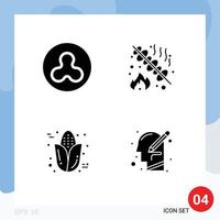 ícones criativos sinais modernos e símbolos de elementos de design de vetores editáveis de cabeça de festa de churrasco de milho ondulado