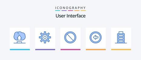 pacote de ícones azul 5 da interface do usuário, incluindo interface. deixei. não. interface de usuário. botão. design de ícones criativos vetor