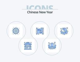 design de ícones do pacote de ícones azuis do ano novo chinês 5. yang. chinês. fogo. ano. novo vetor