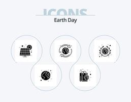 ícone do glifo do dia da terra pack 5 design de ícone. comunidade. natural. energia. ecologia. solar vetor