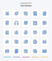interface de usuário criativa 25 pacote de ícones azuis, como aprovado. prancheta. interface. lista de controle. notícias vetor