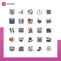 25 ícones criativos, sinais e símbolos modernos de pesquisa, reparação de elementos de design de vetores editáveis de dados da internet