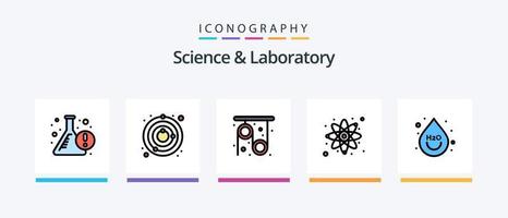 linha de ciência cheia de 5 ícones incluindo planta. crescimento. beber. Ciência. germes. design de ícones criativos vetor