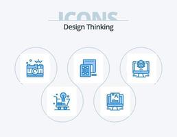 design de pensamento azul ícone pack 5 design de ícone. o email. documento. computador. capturar. foto vetor