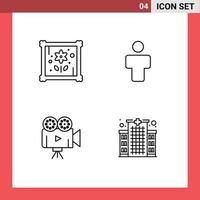 4 ícones criativos sinais e símbolos modernos de perfil de avatar de projetor patch construindo elementos de design de vetores editáveis