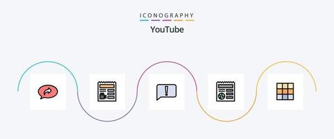 linha do youtube preenchida pacote de ícones plana 5 incluindo interface do usuário. ui. bate-papo. globo. básico vetor