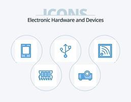 design de ícones do pacote de ícones azuis de dispositivos 5. . . telefone. Wi-fi. conexão vetor