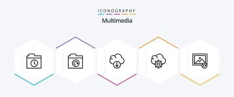 pacote de ícones multimídia de 25 linhas, incluindo . . download. recarregar. imagem vetor