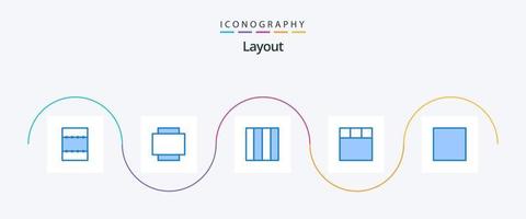 pacote de ícones de layout azul 5, incluindo . vetor