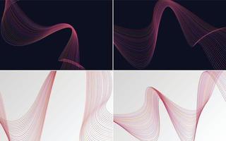 fundos de vetores abstratos de curva de onda para um design único e elegante