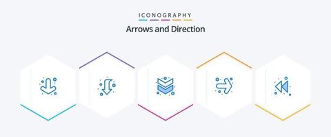 pacote de ícones de seta 25 azul, incluindo . retroceder. chevron. deixei. direita vetor