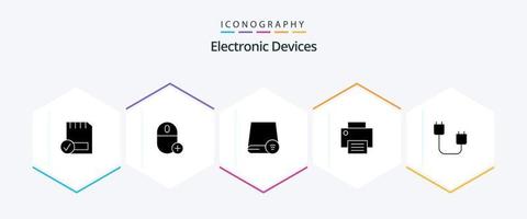 dispositivos 25 pacote de ícones de glifos, incluindo gadget. computadores. gadget. hardware. dirigir vetor