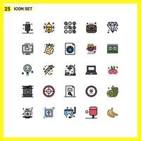 25 ícones criativos, sinais modernos e símbolos do canadá, bolsa, educação, elementos completos de design de vetores editáveis de negócios
