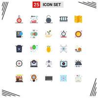 25 ícones criativos, sinais e símbolos modernos de memória de mapa, hardware de ioga, elementos de design de vetores editáveis seguros