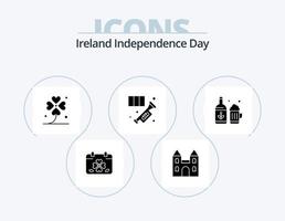 pacote de ícones de glifo do dia da independência da irlanda 5 design de ícones. música. chifre. Cruz. latão. irlandês vetor