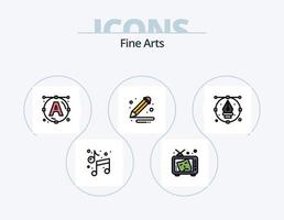 linha de belas artes cheia de ícones pack 5 design de ícones. artes. pintar. arte. artes. música vetor