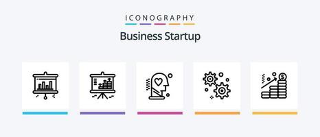 pacote de ícones de linha 5 de inicialização de negócios, incluindo finanças. crescimento. saco. Educação. o negócio. design de ícones criativos vetor