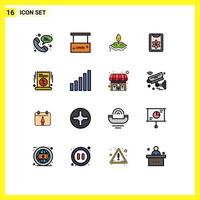 conjunto de 16 sinais de símbolos de ícones de interface do usuário modernos para grande venda, máscara de clipe, flor de primavera, elementos de design de vetores criativos editáveis